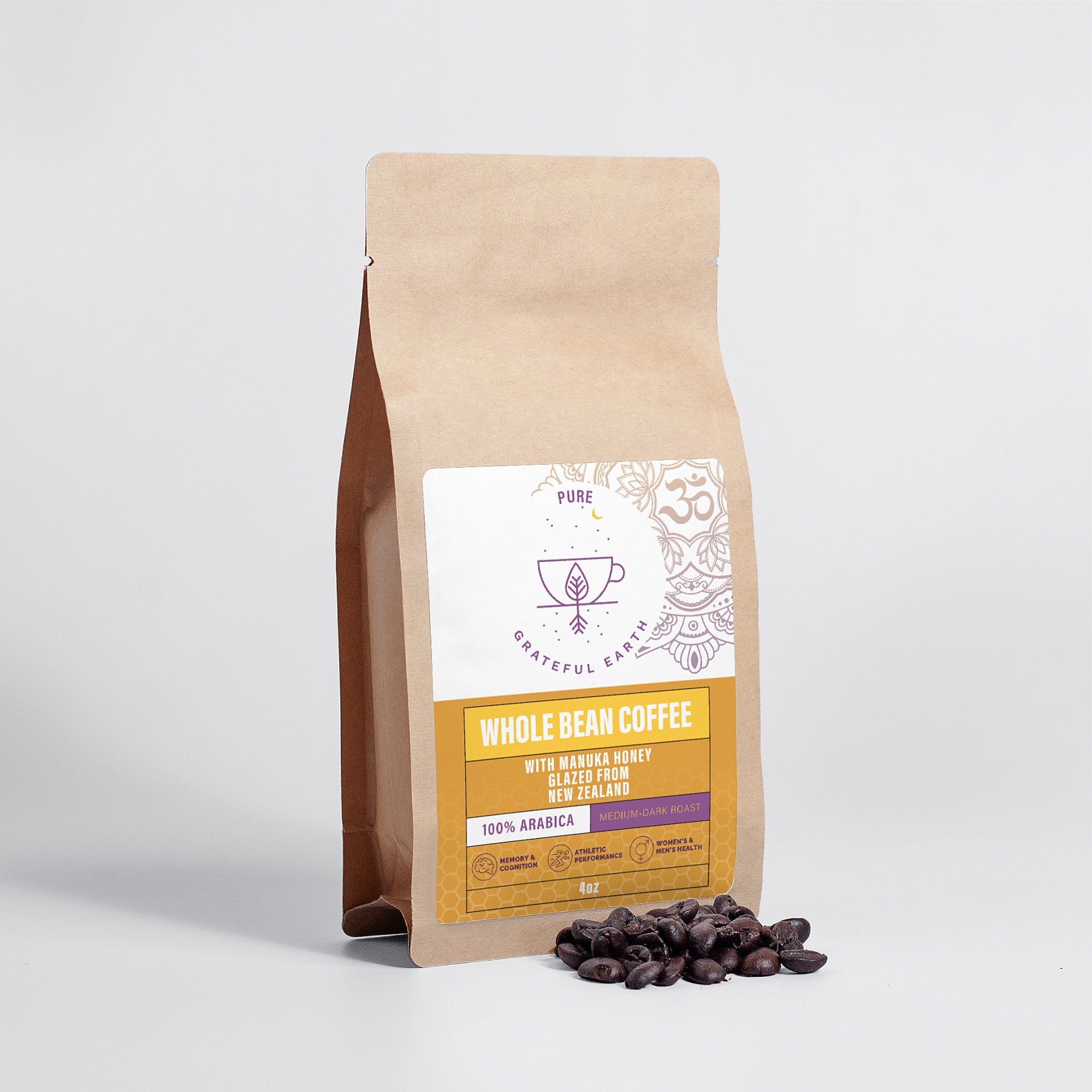 Manuka Honey Coffee - Whole Bean (4oz)