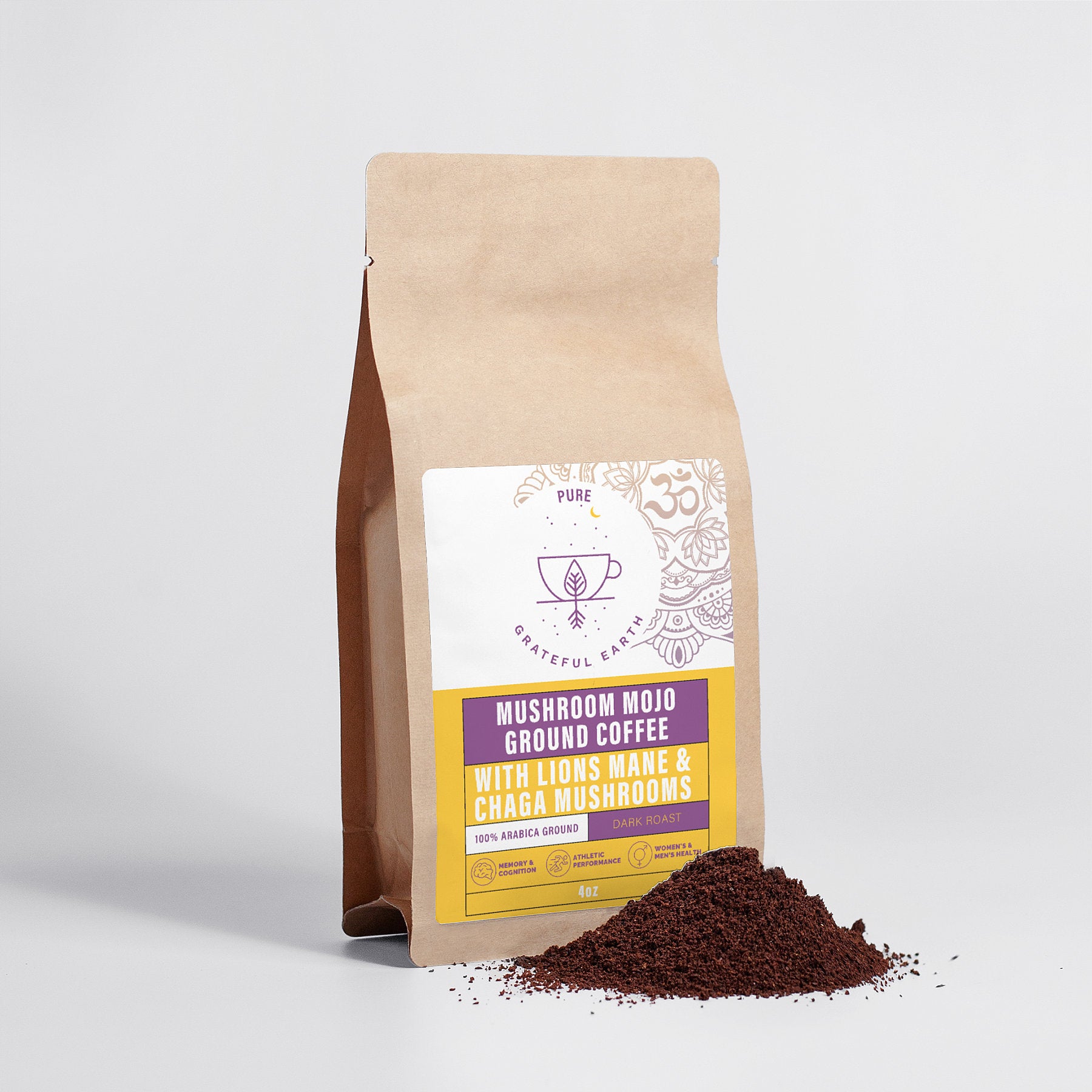 Mushroom Mojo Ground Coffee - Lion's Mane & Chaga Fusion (4oz)