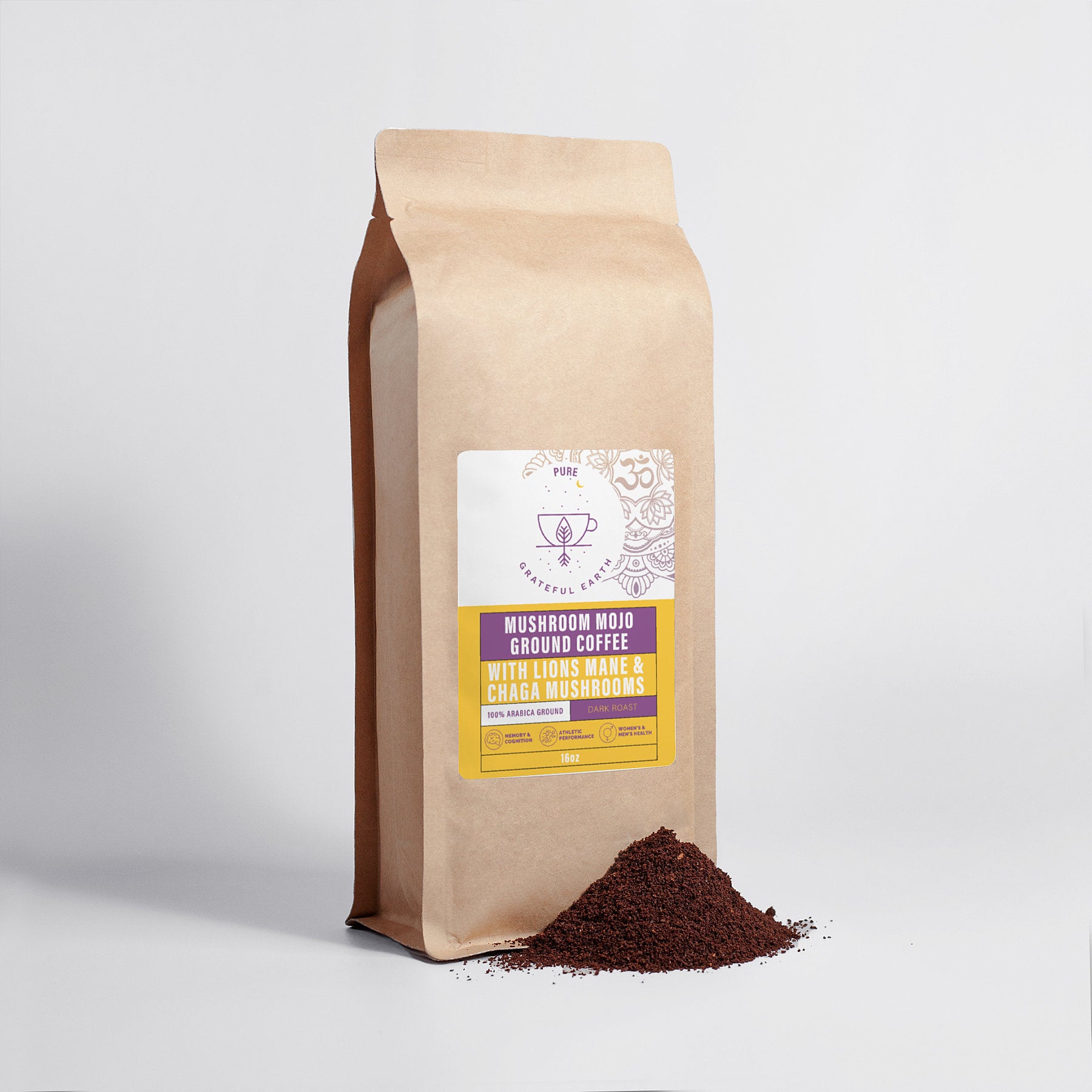 Mushroom Mojo Ground Coffee - Lion's Mane & Chaga Fusion (16oz)