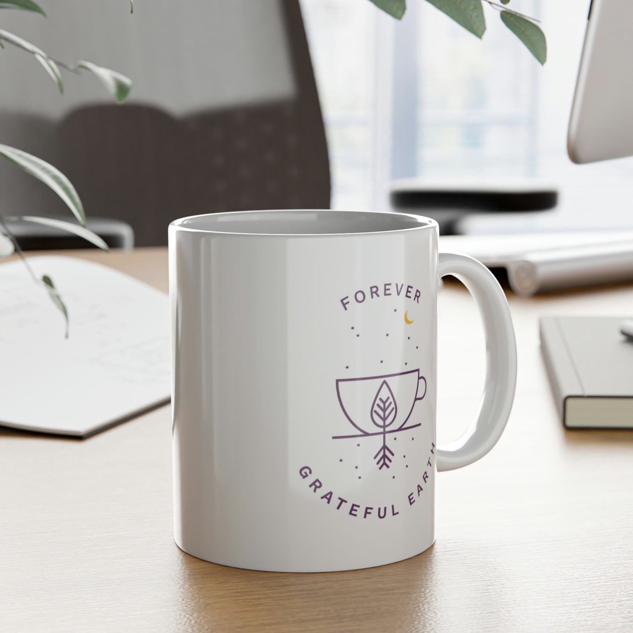 Sip in Style with Grateful Earth's White Mug, 11oz